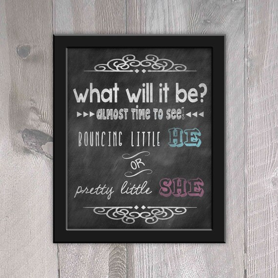 Chalkboard Gender Reveal Sign Gender Reveal By Ampitupdesigns 