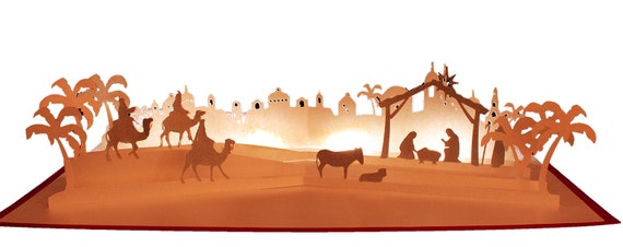 Download 3D SVG Pop up Layered card 'Nativity' scene