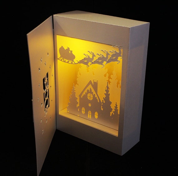 3D SVG Shadow Box Lantern Snowman