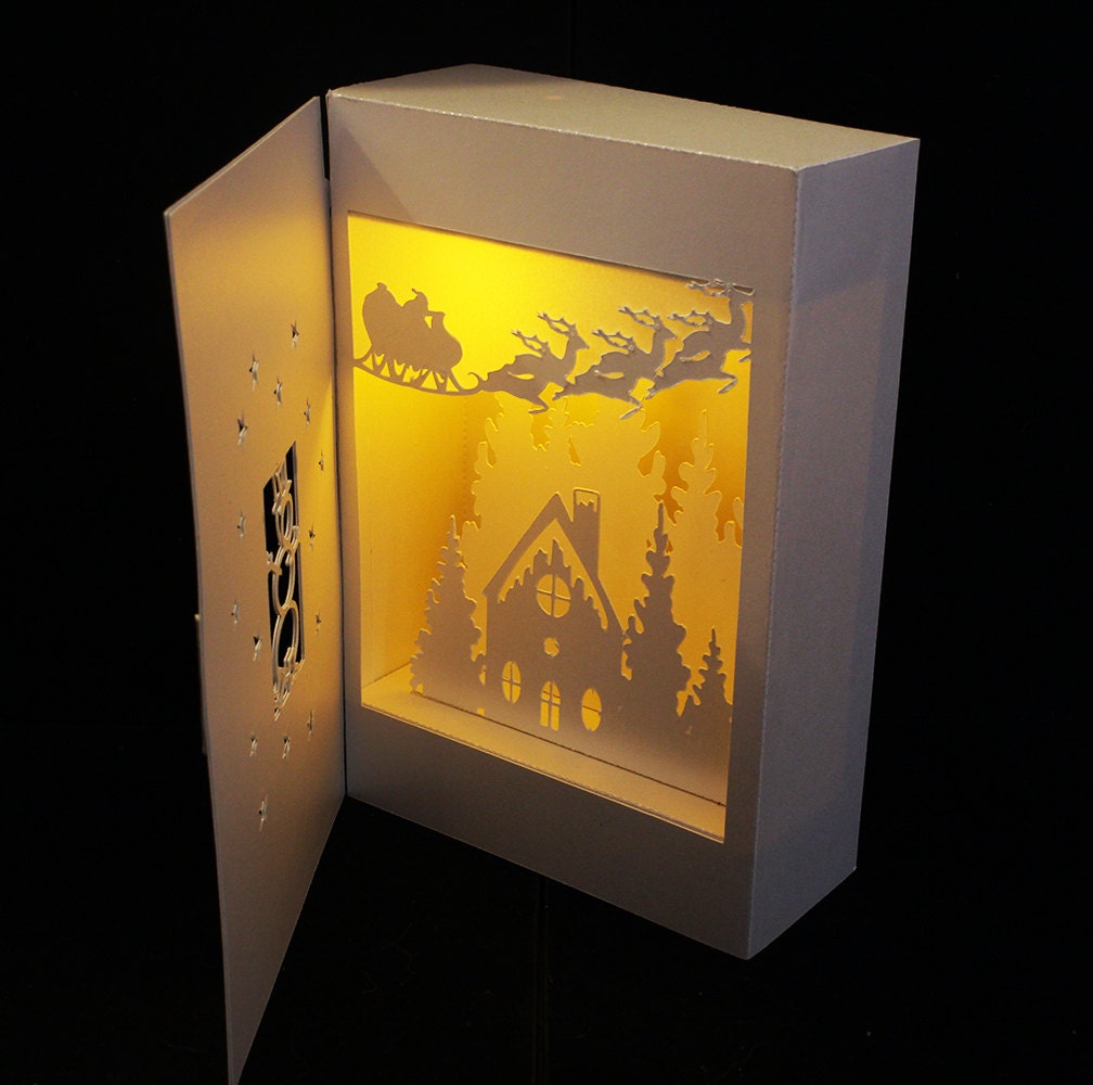 Download 3D SVG Shadow Box Lantern Snowman