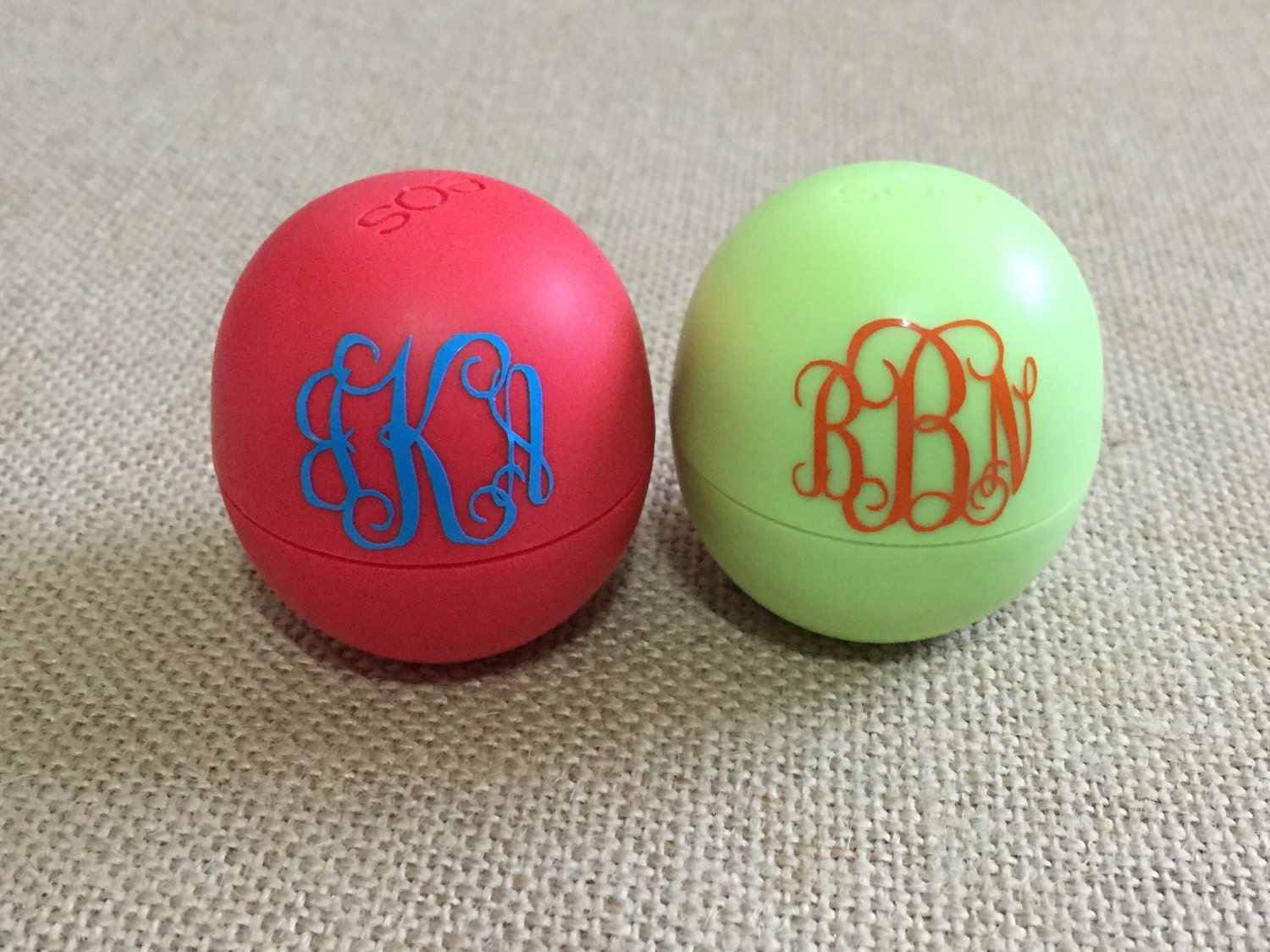 Monogrammed eos lip balm egg