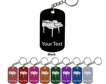 Personalized Engraved Custom Piano 2-inch Colored Anodized Aluminum Key Chain