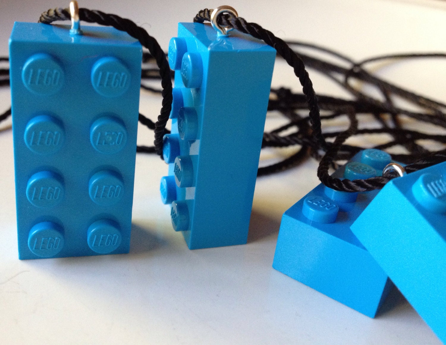 LEGO Charm Necklace 2X8 TurquoiseDark Azur Brick Party Favor