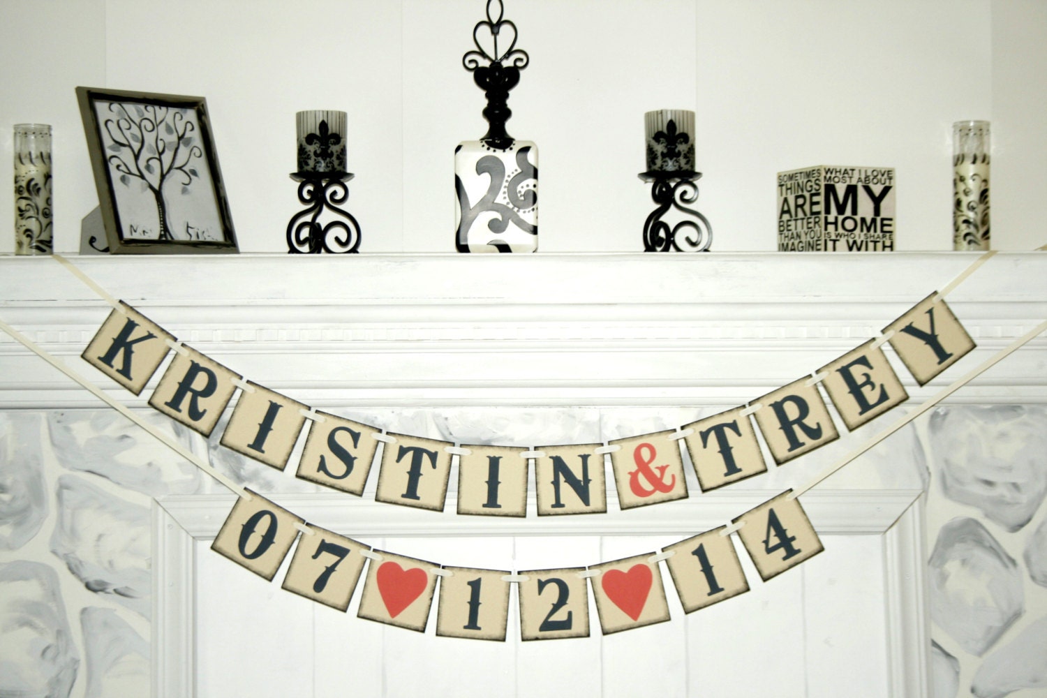 Personalized Wedding Banner With Date Engagement By Bannerart