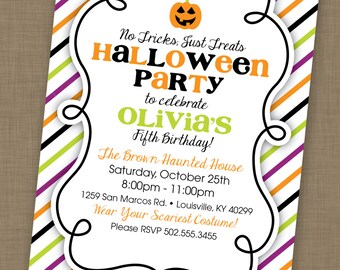 PRINTABLE Halloween Birthday Party Invitation