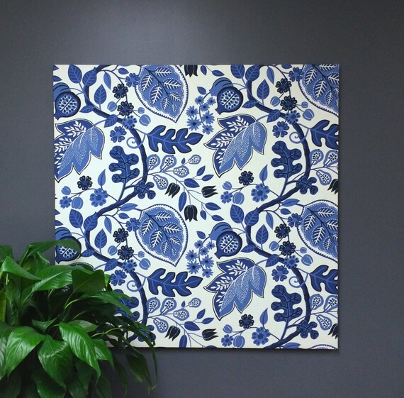 Large Blue and White Flower Art Contemporary Stunning Classic