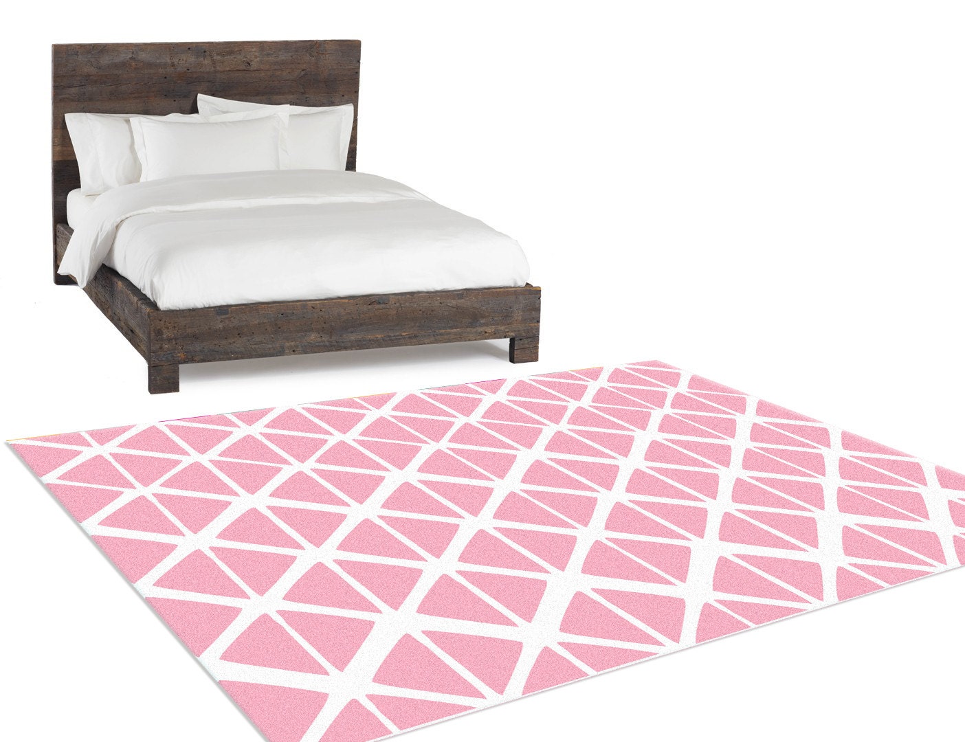 Bedroom Rug Pink Geometric Bedside Rug Living Room Rug