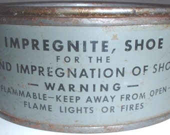 US Army WWII shoe impregnite; opened can 3/4 full