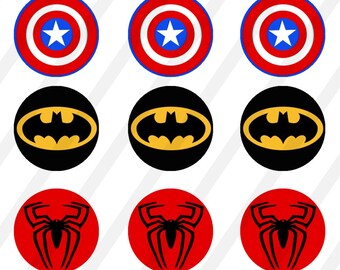 INSTANT DOWNLOAD Super Hero logos 4X6 1 in Digital Collage Sheet to