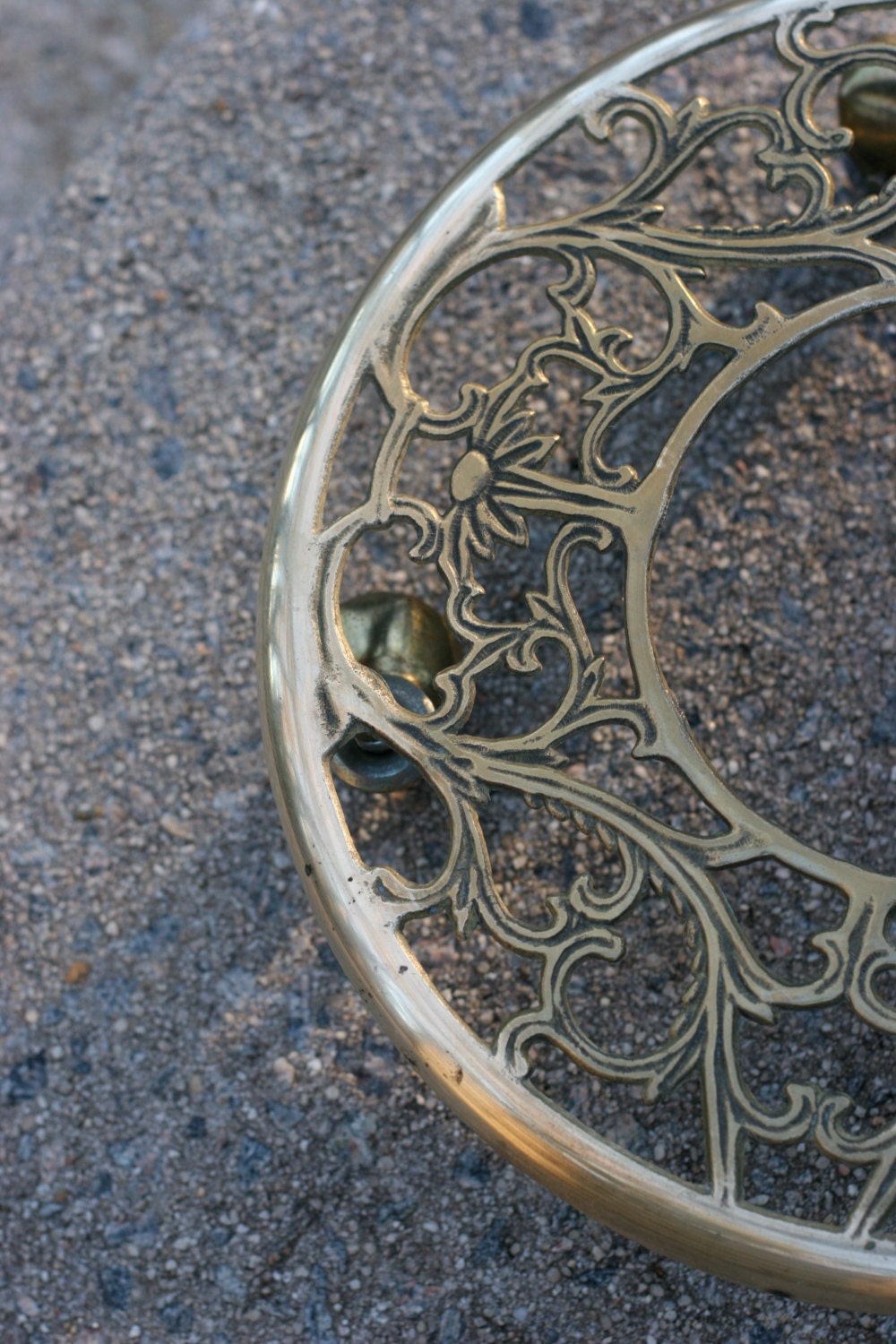 Vintage Brass Rolling Brass Plant Stand / Brass Plant Stand