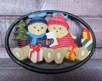 Vintage Cast Iron Teddy Bear Trivet