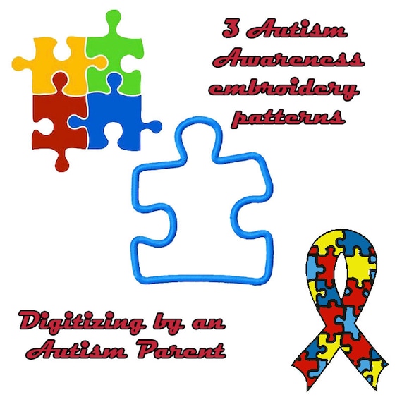 3 Autism Awareness Embroidery Designs  Patterns By OrganicChaos1