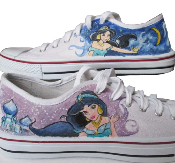 Custom handpainted sneakers Princess Jasmine Aladdin Shoes