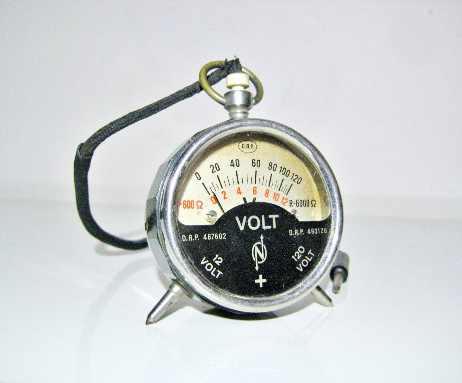 Vintage DRP Pocket VOLTmeter Radiometer Bakelite Gauge
