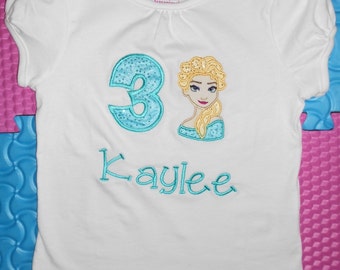 personalized elsa birthday shirt
