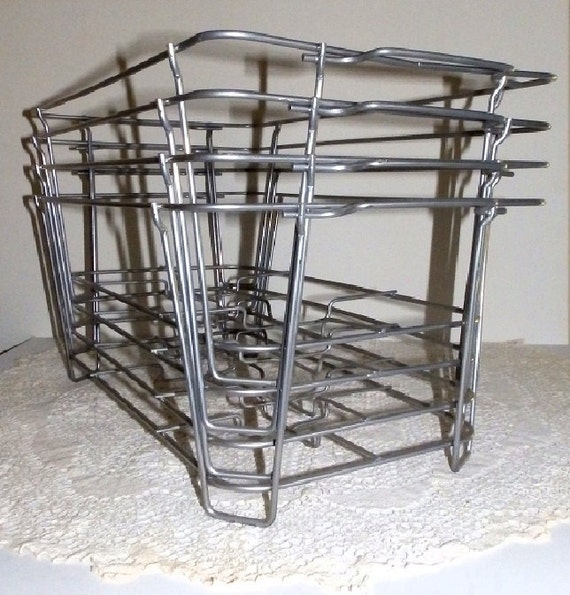 Set of 2 Industrial Metal Wire Baskets