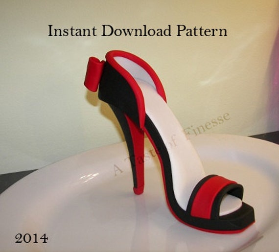 Pdf Instant Download Fondant High Heel Pattern Template High 