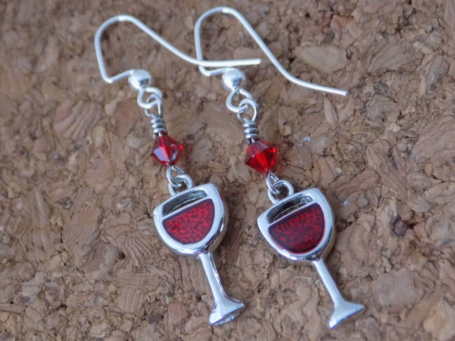 Wine Glass Earrings Red Wine Earrings Girls Night Out