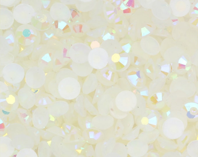 AB White Rhinestone Acrylic Resin 2mm 3mm 4mm 5mm 6mm nail art decoration diy