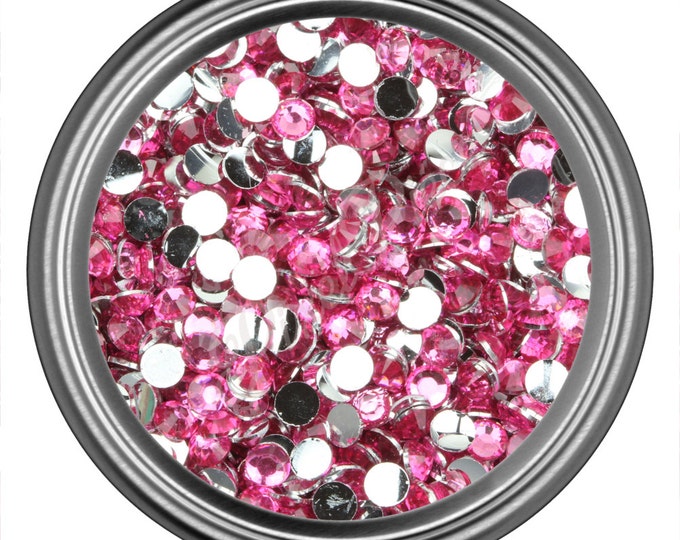 Pink Rhinestone Gems Flat Back Face Art Nail Art Scrapbook Phone Decoration 2mm 3mm 4mm 5mm 6mm