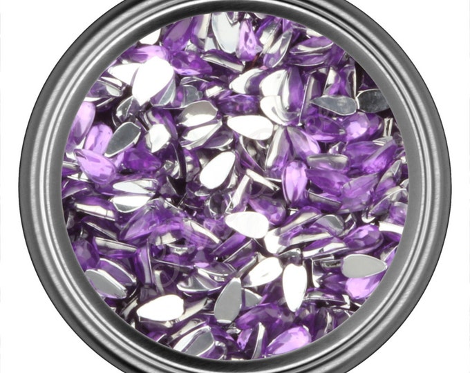 Light Purple Tear Drop Rhinestone Gems Flat Back Face Art Nail Art Scrapbook Phone Decoration 3mm