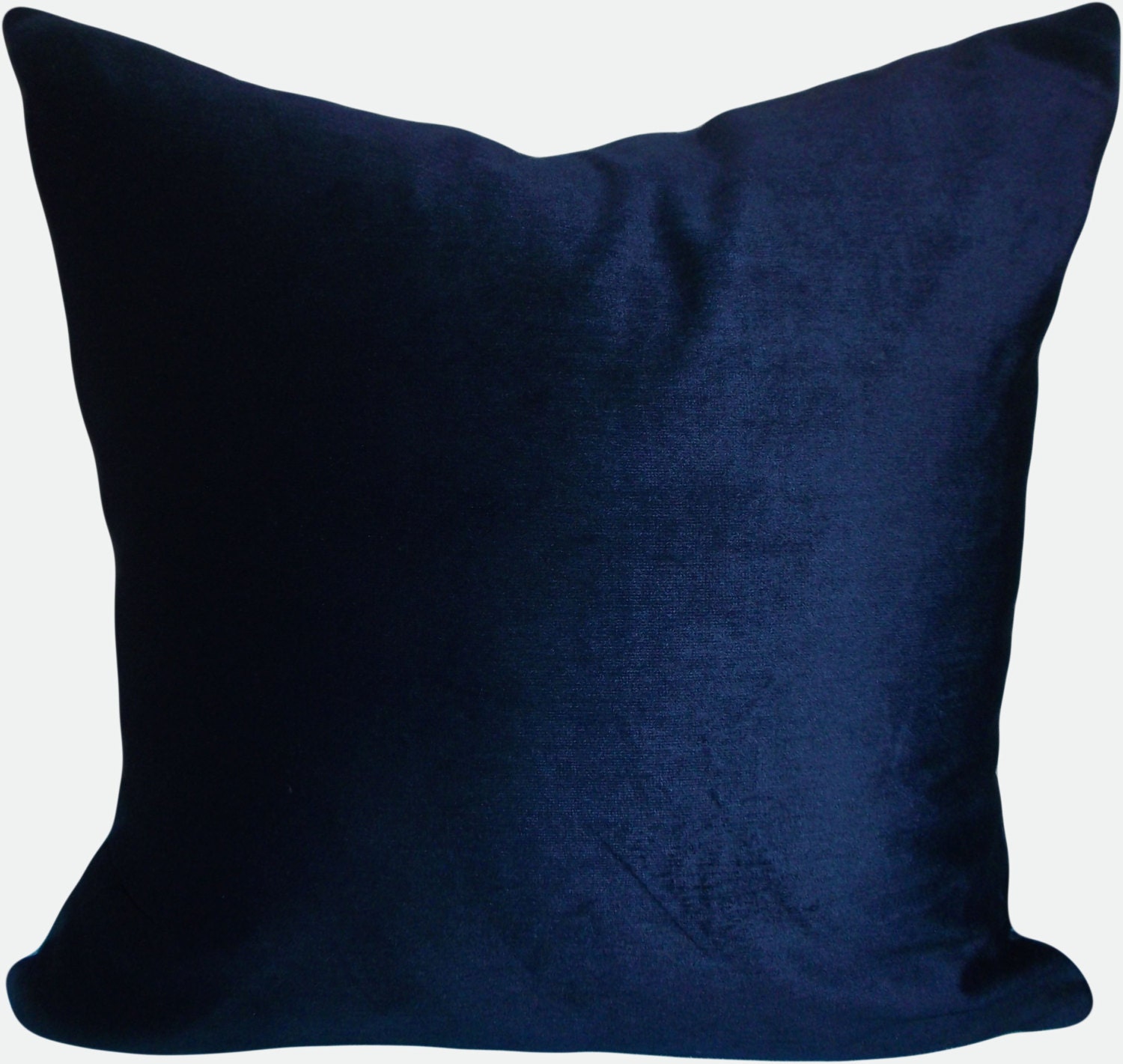 Navy Blue Velvet Pillow Cover Throw Pillow by PillowTimeGirls