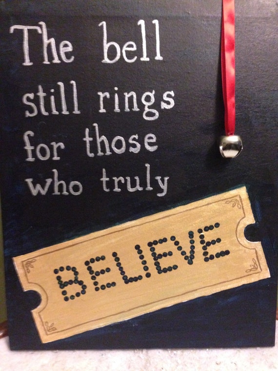 Items similar to Believe 16x20 canvas polar express quote on Etsy