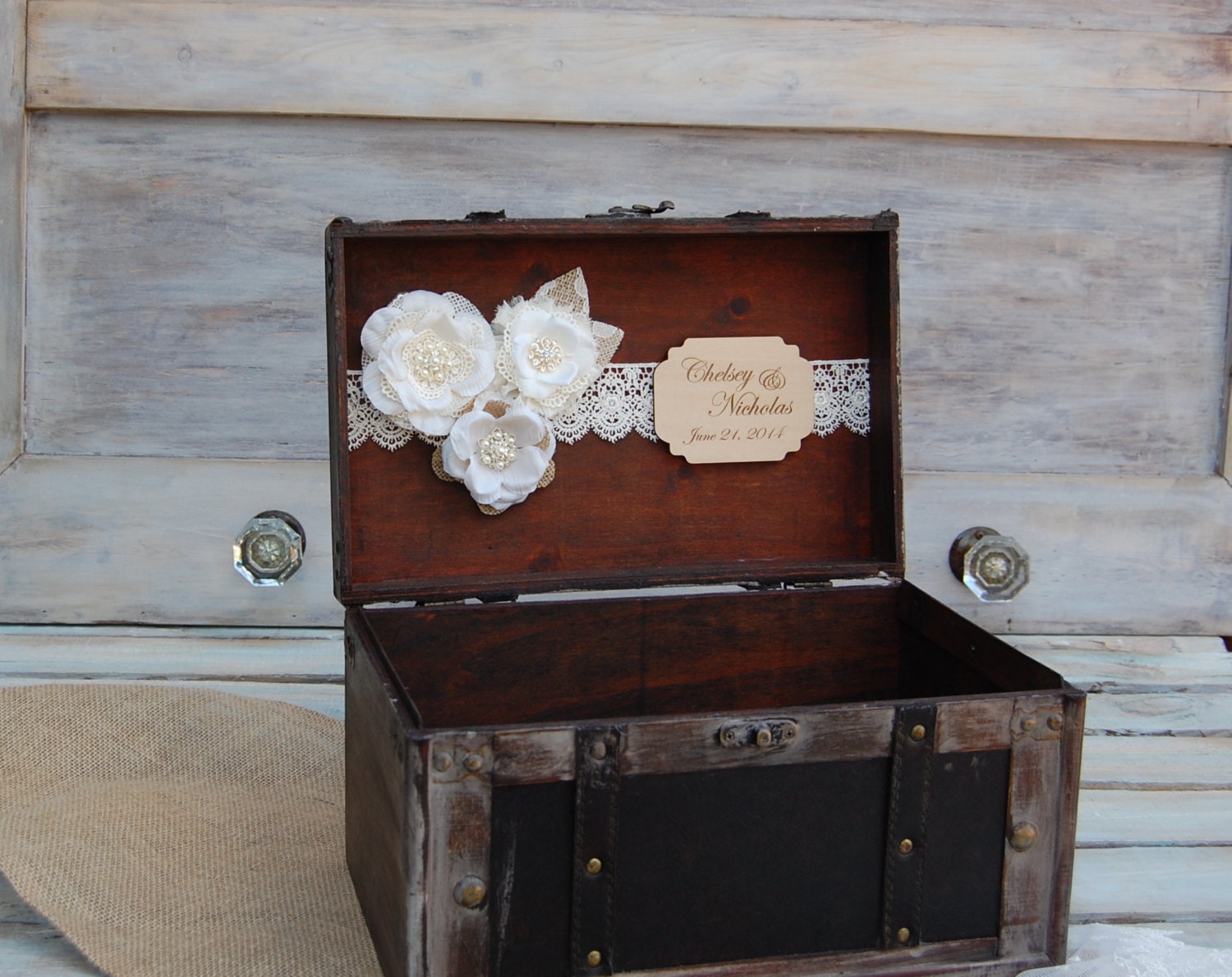 Large Shabby Chic and Rustic Card Box / Rustic Wedding Decor