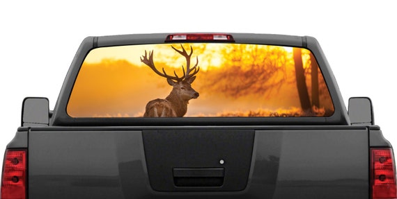 Buck Deer Elk Sunset 2 Rear Window Graphic Decal For Truck