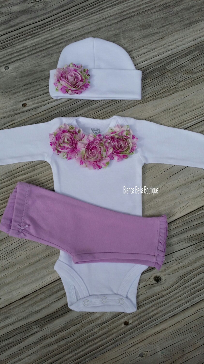 Newborn Take Home Outfit Baby Girl Outfit Newborn by AdassaBaby