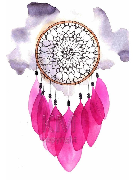 Dream Catcher 5 Print of Original Watercolor Painting