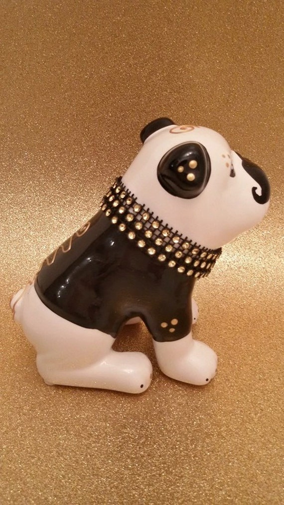 english bulldog ceramic statue