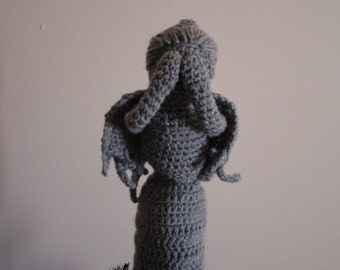 Doctor Who Weeping Angel Christmas Tree wine bottle Topper Decoration Crochet Pattern PDF