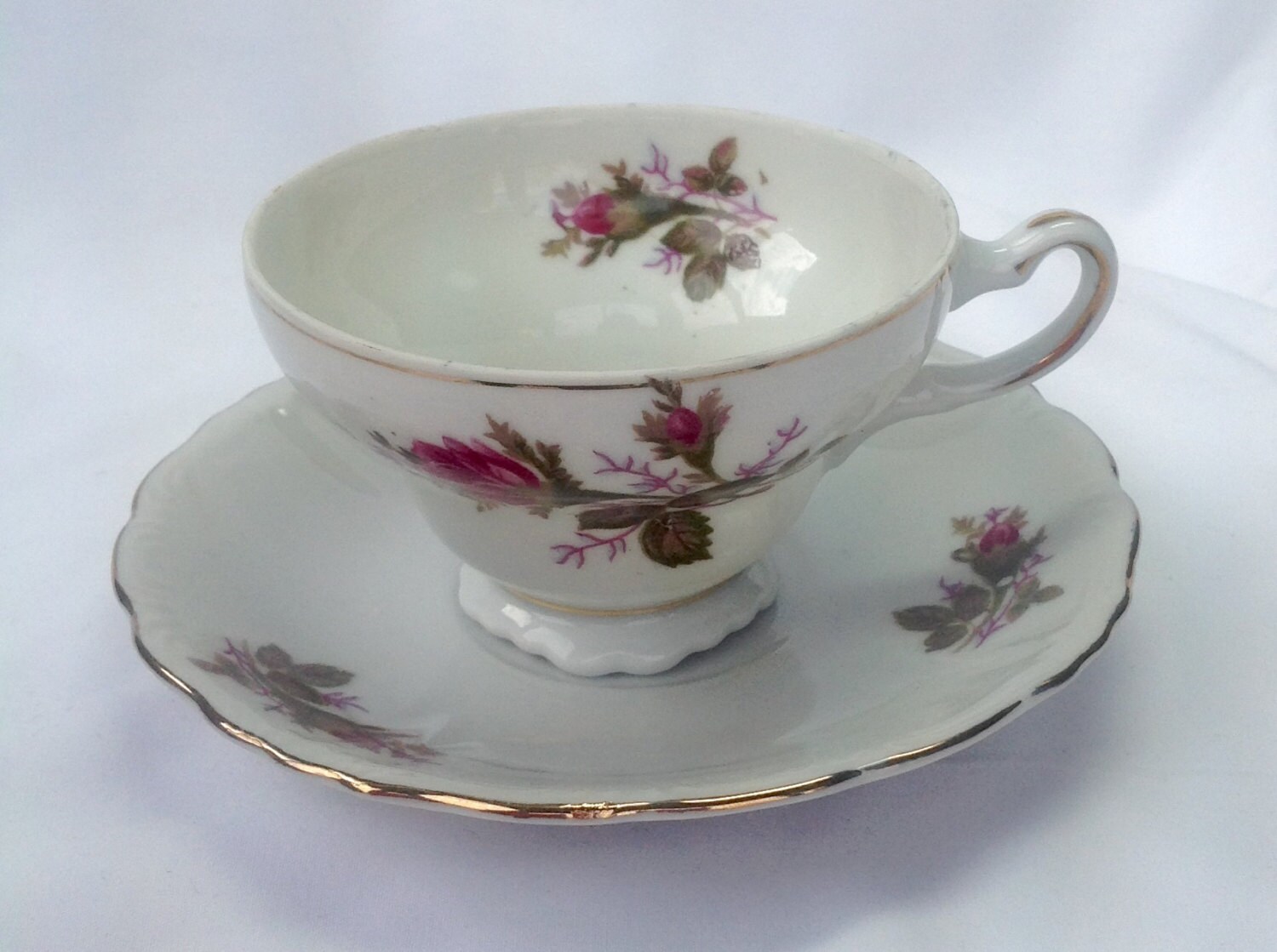 Vintage Lipper & Mann Creations Japan Red Puple Rose Bud