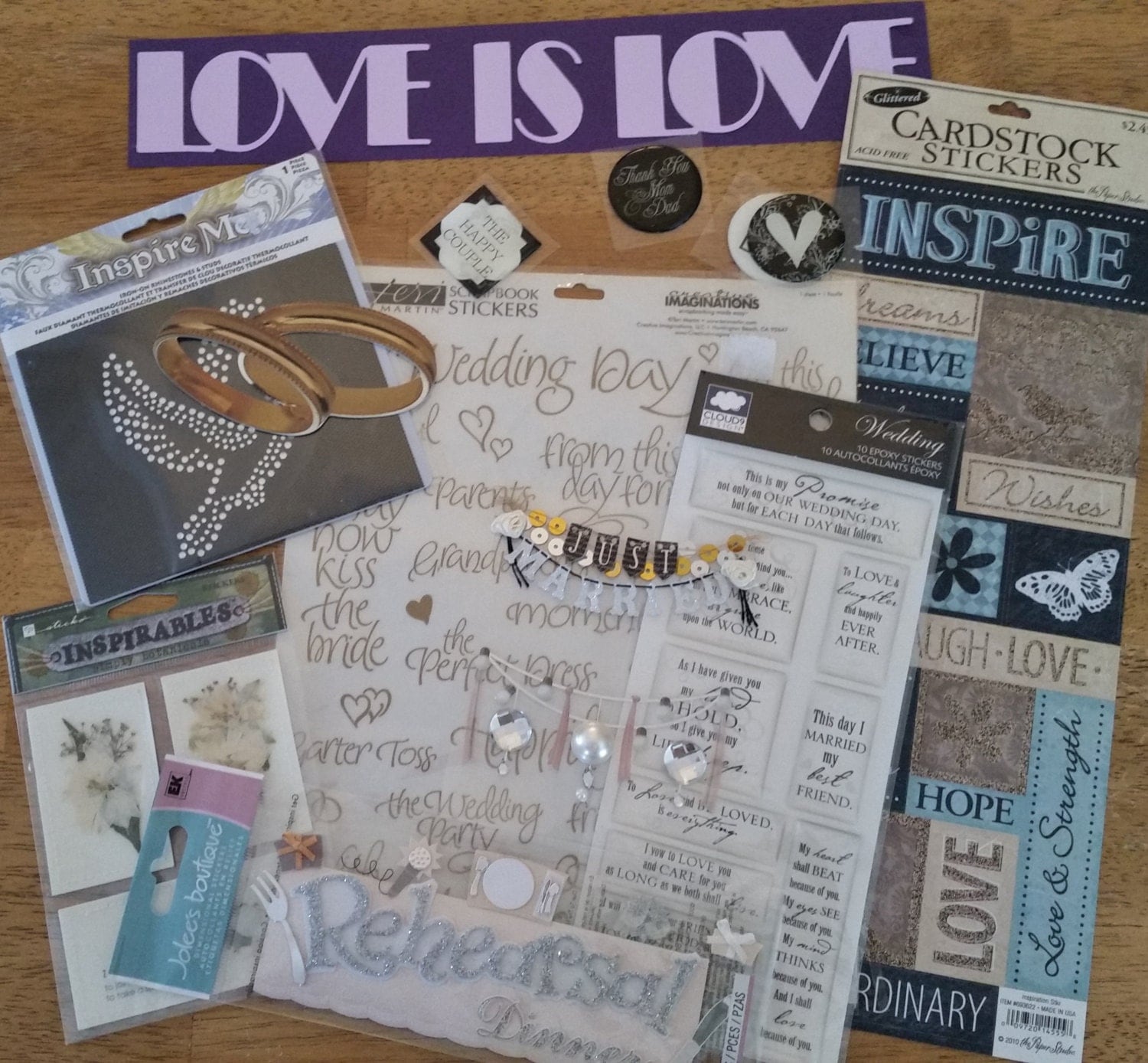 Large Lot of Wedding Scrapbook Embellishments 6