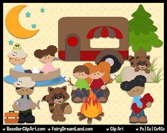 Camping Trip Clip Art Commercial Use Graphic Digital Image