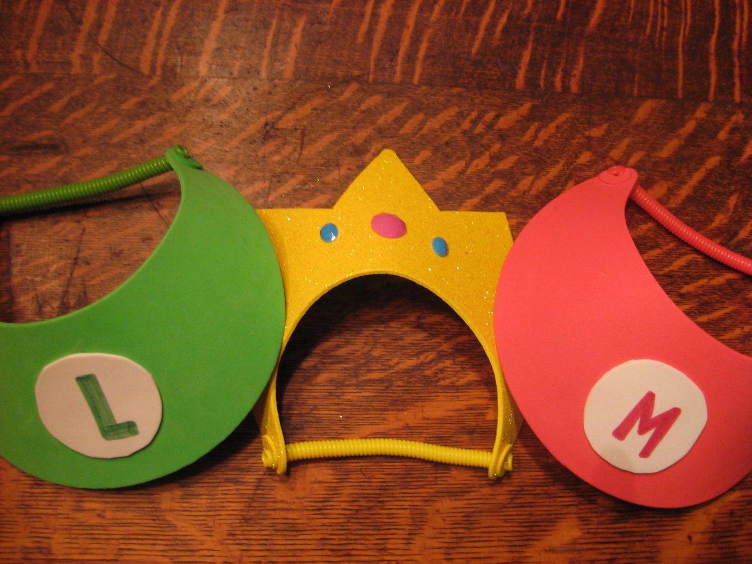 Mario visor Luigi visor Princess Peach crown by LuckyLadyGifts