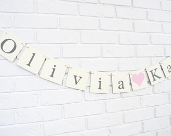 Baby name banner,baby banner,baby shower,baby shower sign,baby shower decorations, girl baby banner, baby girl banner, its a girl banner