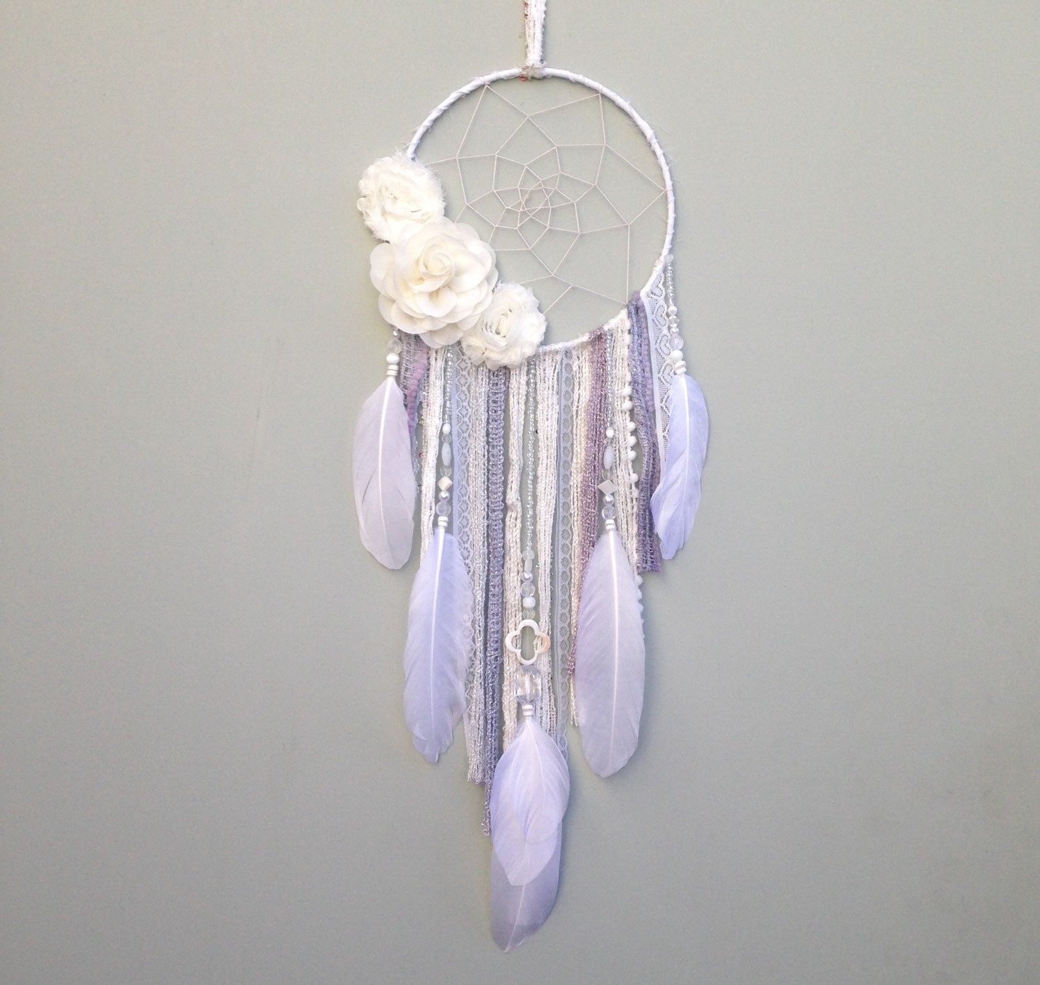 Flower Dreamcatcher White Dream Catcher with by