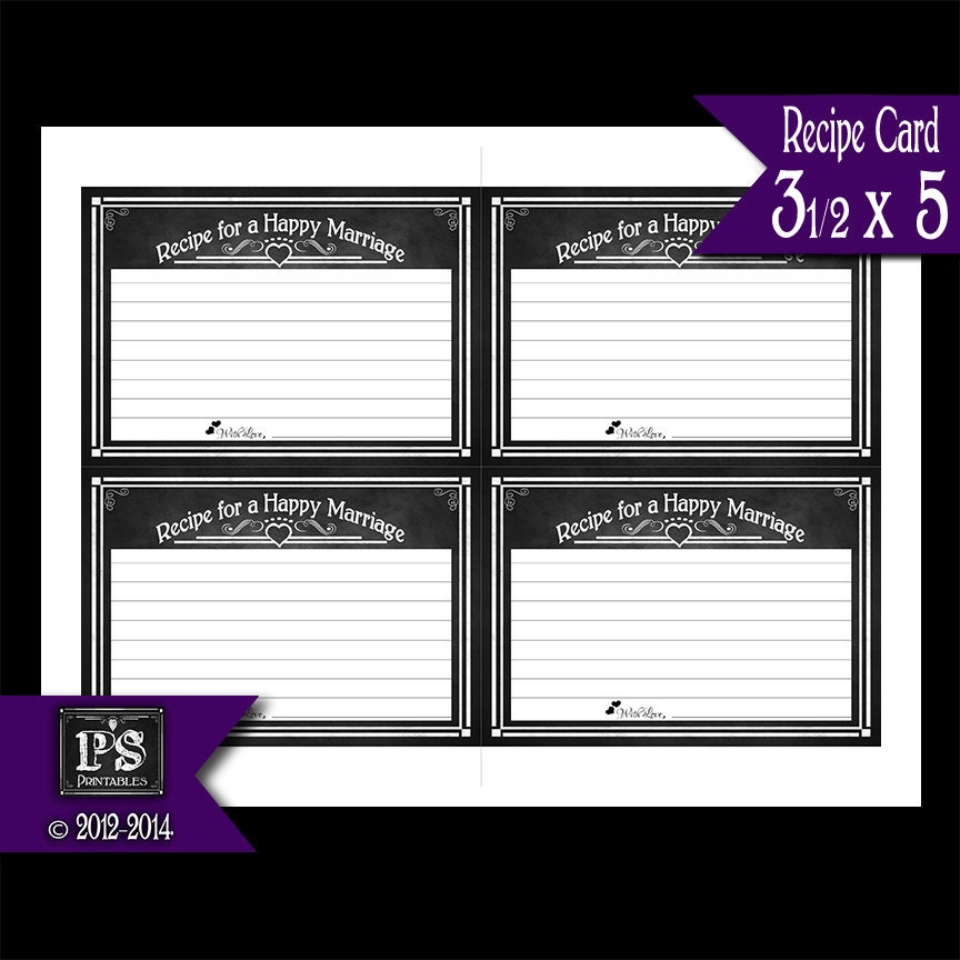 This is a photo of Vibrant Recipe for a Happy Marriage Printable This is a picture of Vibrant Recipe for a Happy Marriage Printable
