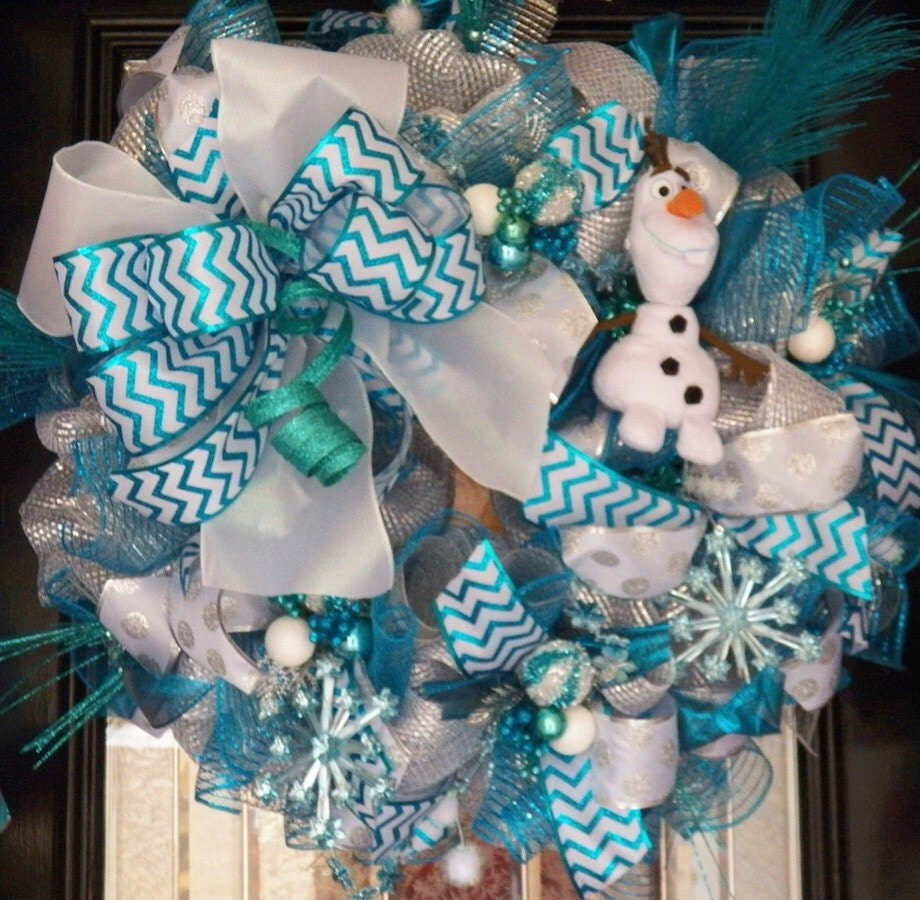 Frozen Inspired Christmas Wreath, Christmas Wreath, Holiday Wreath, Christmas Decoration