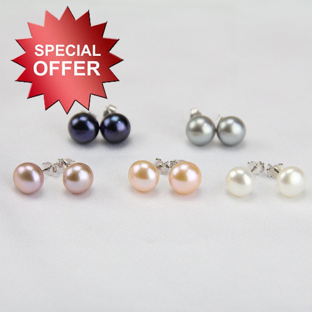 freshwater pearl stud earringsreal pearl earrings stud
