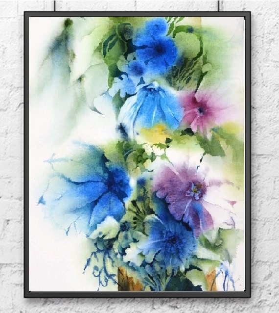 Giclee Print Flower Watercolor Print Original by NancyKnightArt