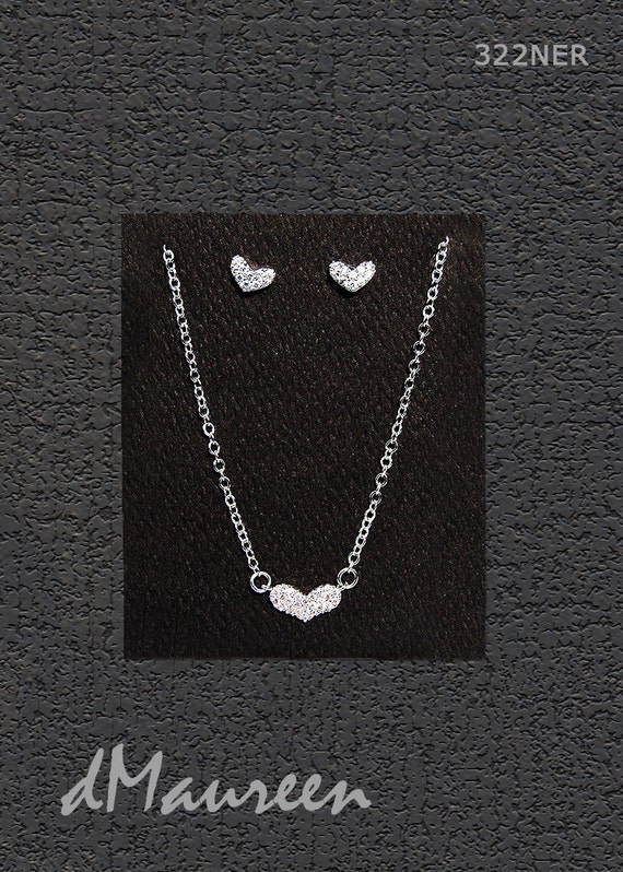 pave Cz White Gold Necklace  Earrings Set. Romantic Honeymoon jewelry ...
