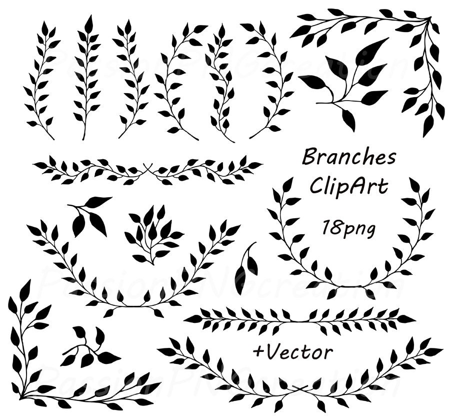 Download Digital Branches ClipArt Laurel Wreath Digital Wreath