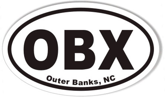 OBX Outer Banks NC Oval Sticker