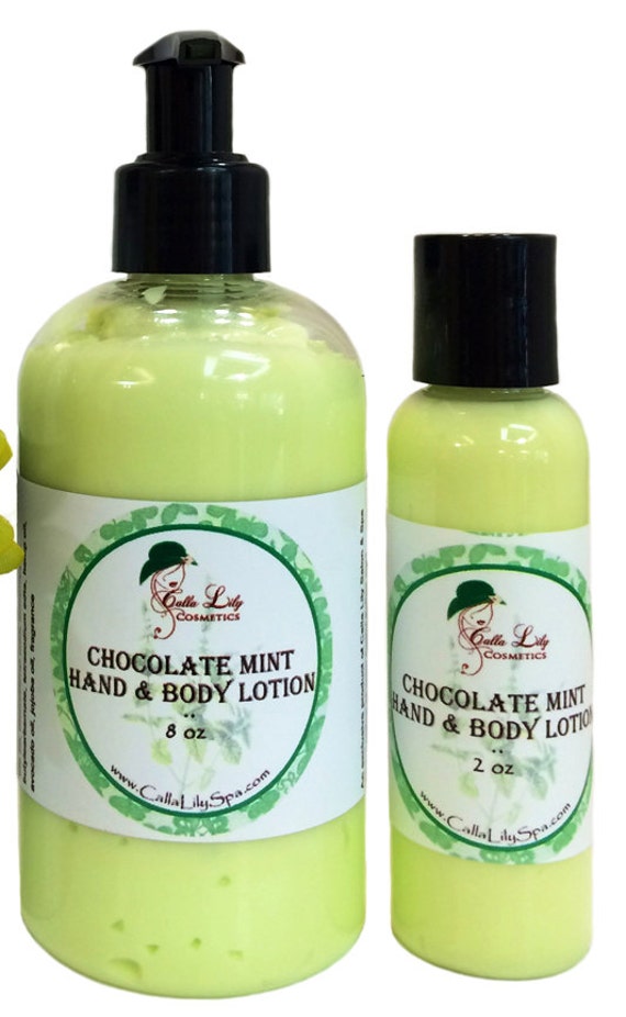Chocolate Mint Hand & Body Lotion by CallaLilyCosmetics on Etsy