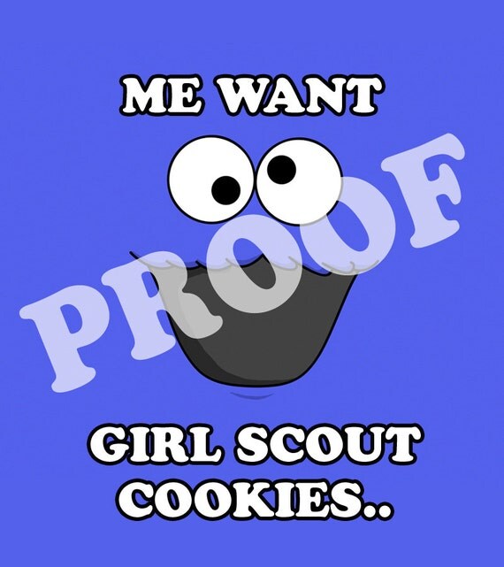 Printable.. Girl Scout Cookie Monster T-Shirt by PokadottedZebra