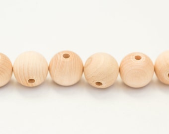 25mm Unfinished Wooden Beads – Set of 25 Round 25mm Beads | Box 35|