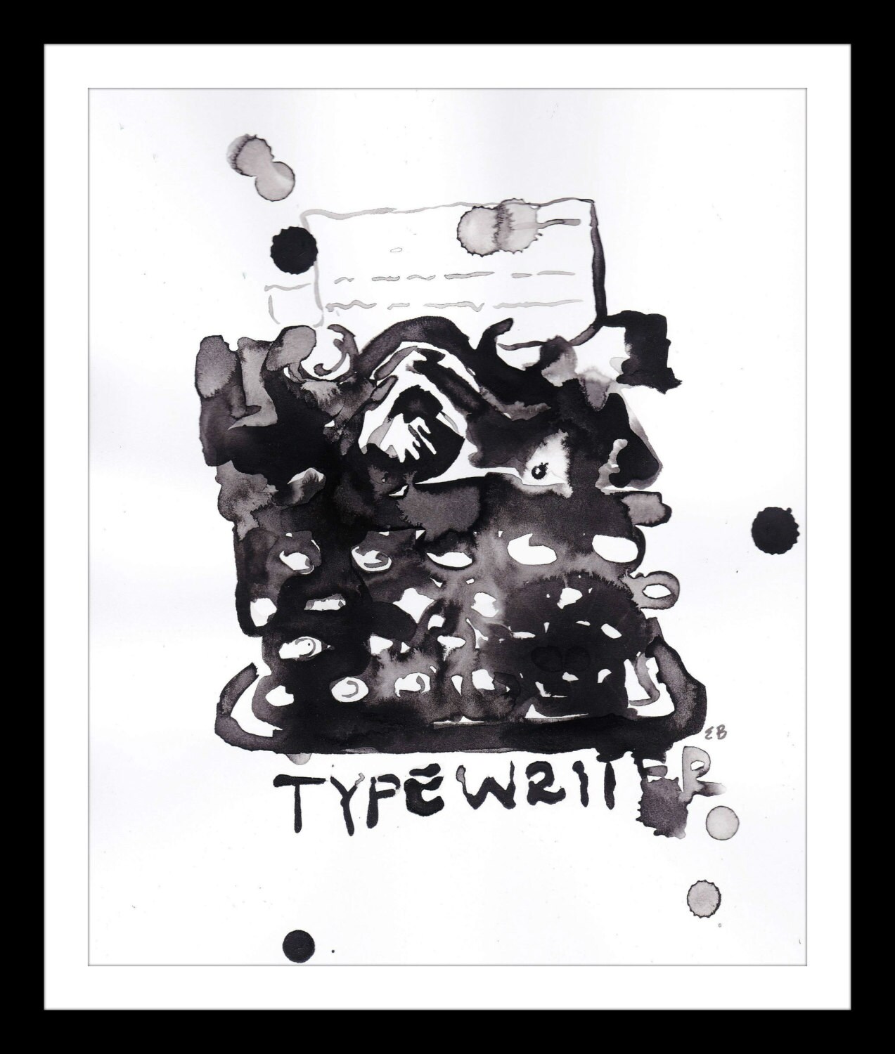 typewriter ink pour print by inkbouquet on Etsy